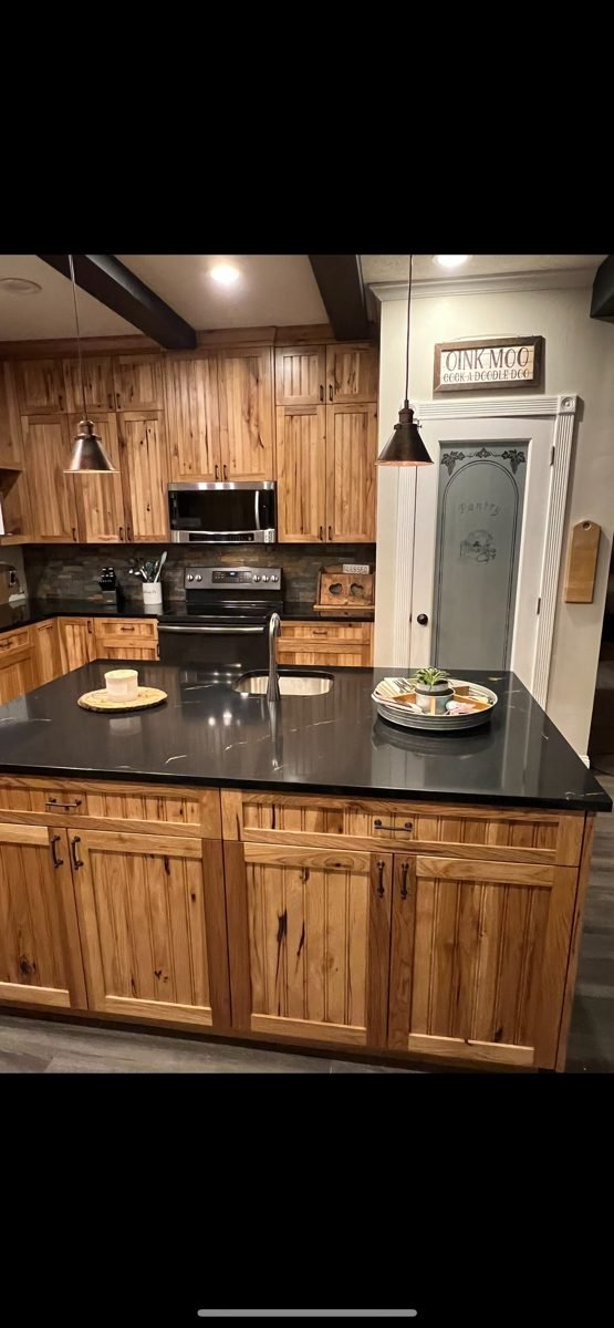Rustic kitchen, front view