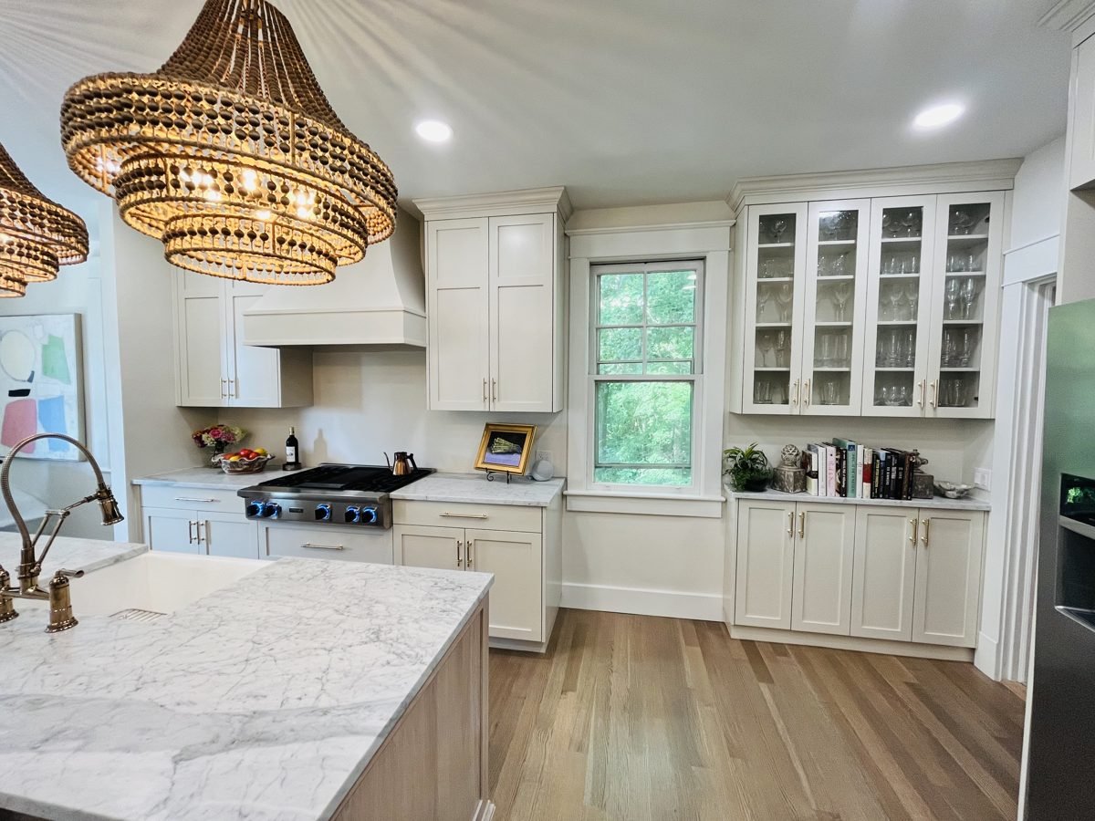 Marble kitchen, wide view