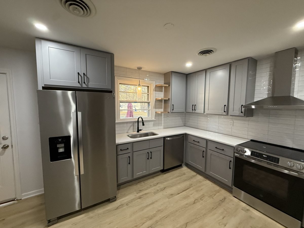 Remodeled gray kitchen