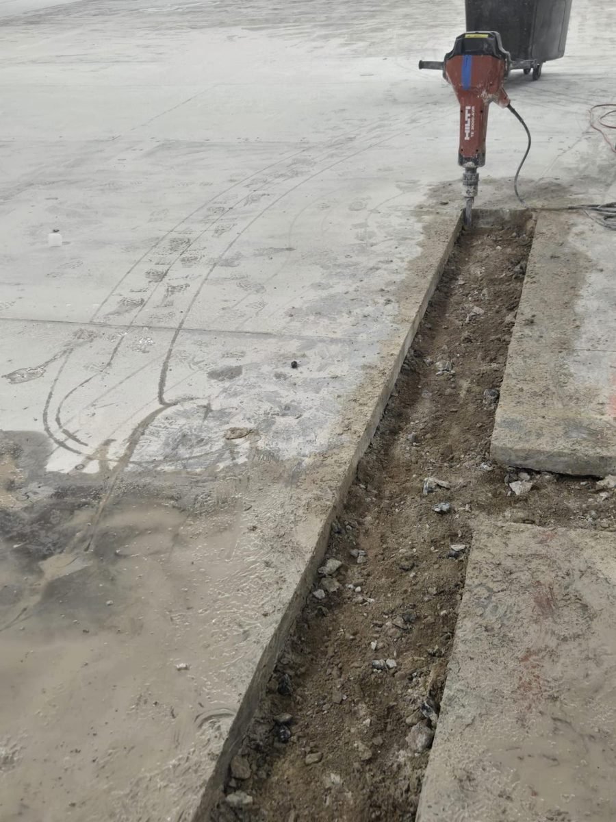 Concrete trench for plumbing