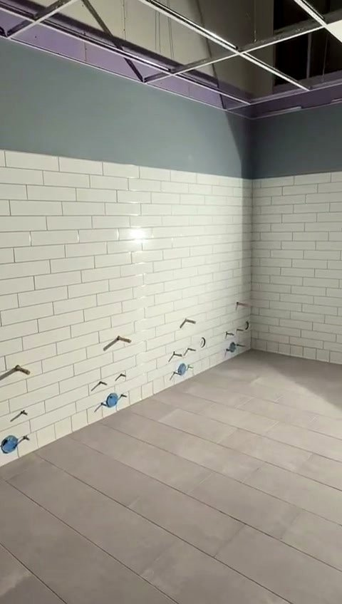 Commercial bathroom tile work